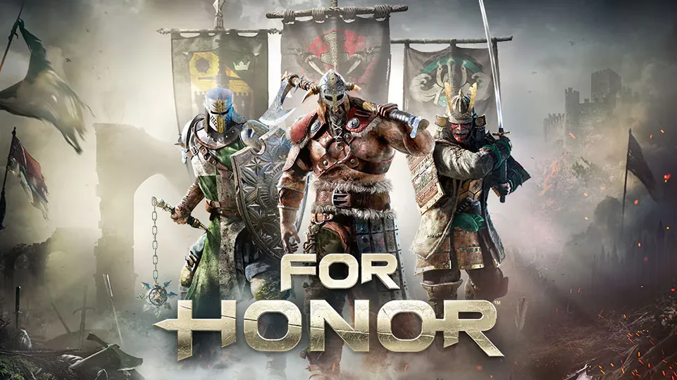 For Honor: un caballero, un vikingo y un samurái armados ante un campo de batalla